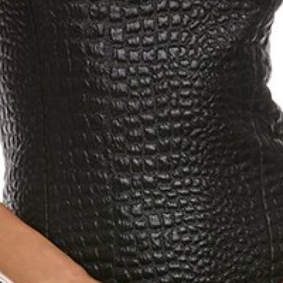 NWT Black Natori Crocodile Jacquard faux leather look Dress, size 6 - Picture 4 of 7
